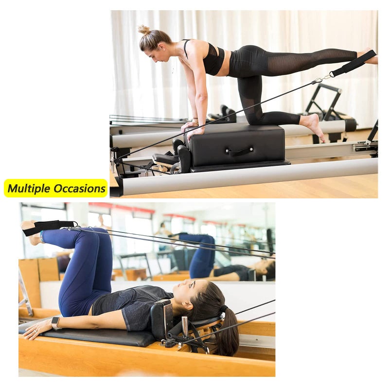 LOOEEL 2Pcs Pilates Double Loop Straps Feet Fitness Equipment Straps Double Padded Pilates D-Ring Loops Yoga Double Loop Straps Handle Straps Pilates Reformer Accessories for Home Gym Workout - Image 5